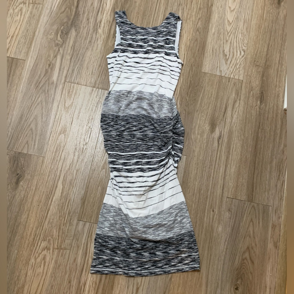 Athleta Midi Striped Comeback Ruched Tank Dress - S